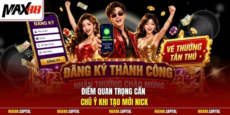 Điểm quan trọng cần chú ý khi tạo mới nick
