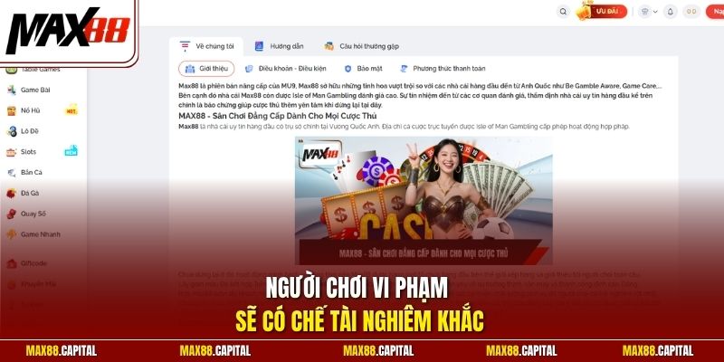 Người chơi vi phạm sẽ có chế tài nghiêm khắc